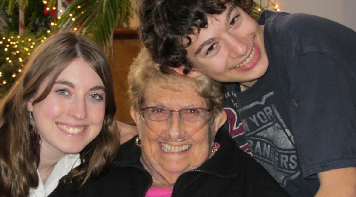 my kids with their grandmother