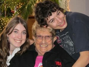 my kids with their grandmother