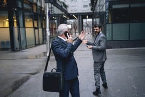 bumping into someone