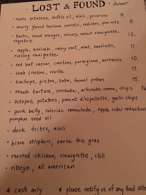 lost & found restaurant