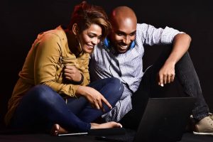 couple looking at computer