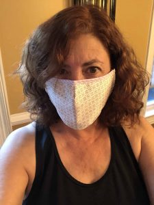hilary wearing mask