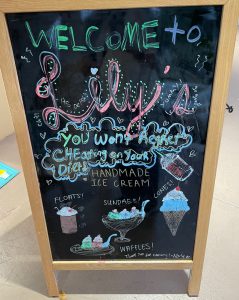 sign outside Lily's Ice Cream in Delray Beach