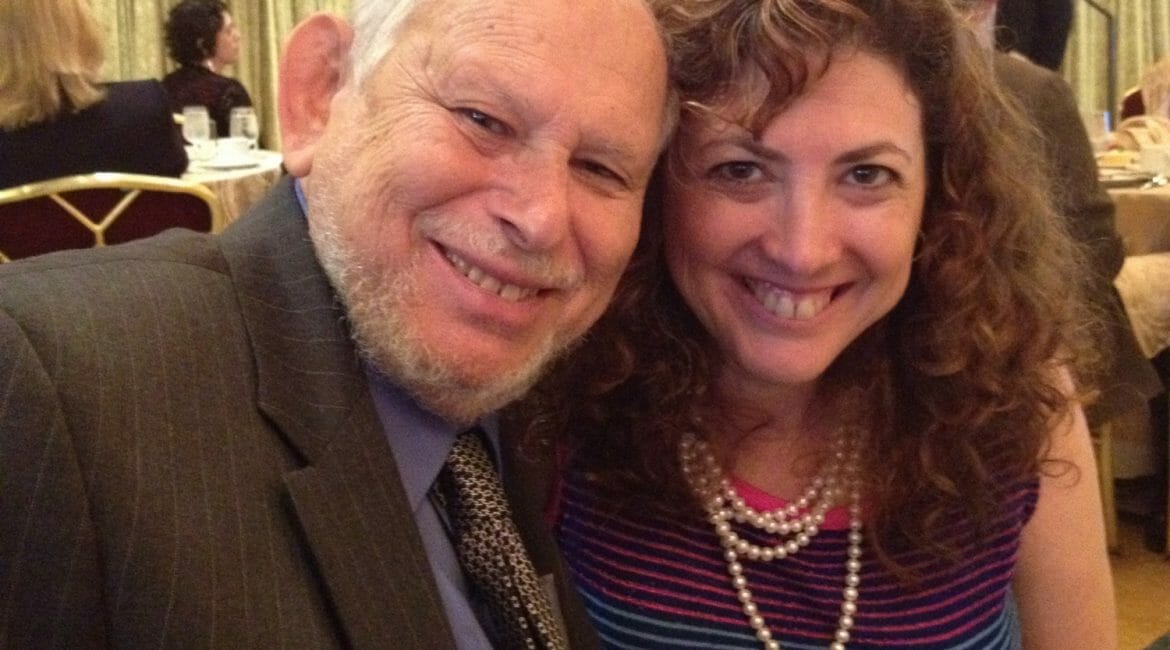 Dad and Hilary Topper at an event