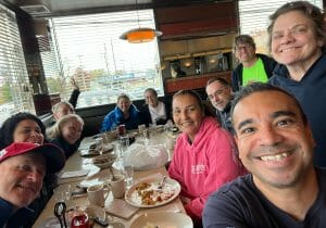 running group at the diner