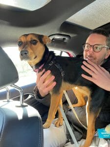 a man and his new dog