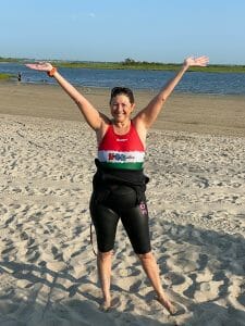 Hilary with her signature pose