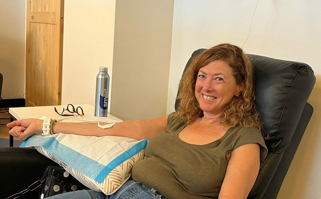Hilary Topper getting an IV at the IV bar in Denver