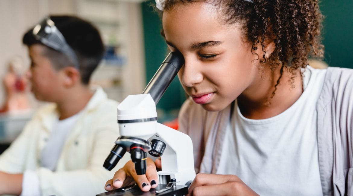 Student studying STEM