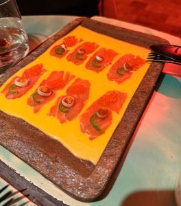 sliced salmon at Himcha