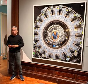 artist with his work