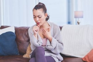 woman coughing